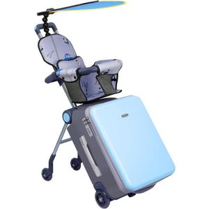 Expandable Luggage with Spinner Wheels,Large Suitcases with Child Seat Design,Hard Luggage for Women and Men,20 inch Hardside Carry on Luggage for Travel (Blue Visor)