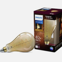 Philips 40Watt Equivalent A50 Dimmable Vintage Glas Edison LED Large💡Bulb 2000K