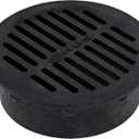 NDS 40, Grate Cover, Connects to Round 6 in. Speed-D Catch Basin 6 Inch Drain Pipes & Fittings, for Small Lawns, Landscaping, and Patios, Black Plastic