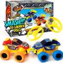 Team Power Monster Truck Toys Drone Warrior, Disc-Launching 2-Pack 5.2" Battle Trucks with Pull-Back Motors, Age 3, 4-7 and Above for Boys & Girls