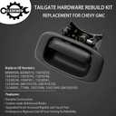 Tailgate Handle Latch Rebuild Kit, Compatible with 1999-2006 Chevy Silverado 1500 2500 3500, GMC Sierra, Replaces# 15997911 15921948 Rear Tail Gate Door Parts Gasket Bezel Lock Bolt Hinge Locking Set