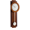 Bulova C3383 Avent Wall Clock | Two-Tone Wooden Case with Slow-Swing Pendulum | Arabic Numerals | Personalization Plate | 23.5" Height
