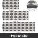 SHACOS 3Pcs Kitchen Rug, Checkered Kitchen Mat for Floor, Washable Non Slip Runner Rug for Hallway Entryway, Kitchen Runner Set for Kitchen, Front of Sink (17"x30"+17"x47"+17"x59", Grey/White)