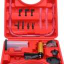 Brake Bleeder Kit with Hand Held Vacuum Pump and Adapters, with Vacuum Brake Bleeder Pump Pressure Gauge for Automotive Car Motorbike(red)