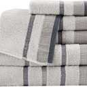 Great Bay Home Decorative Bath Towel Set - Luxury Cotton 6 Piece Towel Set - Luxurious, Ultra-Soft, Durable Towels for Bathroom Decor (Light Grey/Mid Grey/Dark Grey)