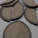 6pcs Round Braided Placemats 14" Non-Slip Round Table Mats for Dining Tables Washable Heat Insulation Woven Placemats Indoor Outdoor for Family Holiday Dinner, Brown