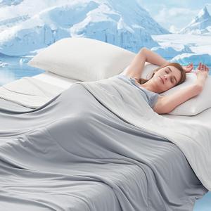 Topcee Cooling Comforter Twin Size (60"x 90")-Cooling Blanket Everlasting Cold Touch for Hot Sleepers-Q-max>0.45 Double-Sided Lightweight Design Summer Ice Blanket for Night Sweats-Dark Grey