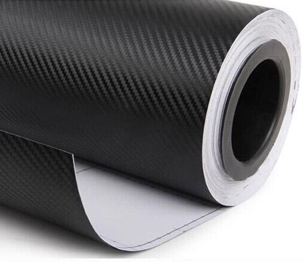 DIYAH 3D Black Carbon Fiber Film Twill Weave Vinyl Sheet Roll Wrap DIY Decals (48" X 60" / 4FT X 5FT)