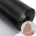 Zevemomo 36" x 50' 1/4inch PVC Hardware Cloth Vinyl Coated Chicken Wire Fence Galvanized Welded Mesh Roll for Home Garden Rabbit Cage, Black