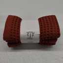 PSKL Organic Waffle Kitchen Towel 100% Turkish Cotton Set of 3 Red Brick - Premium Quality, Soft, Quick-Dry, Absorbent, Lint-Free Hand Towels 32X16 Inches (3, Brick)