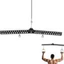 Multi-Grip LAT Pull Down Bar Hardened Powder-Coated Finish, 360 Rotating Stainless Steel Adapter, Neutral & Wide Grip Spreader Bar for Pulley System Gym & Cable Machines, BLACK-32"