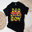 Dad of The Birthday Boy Building Bricks Family Party Decorations T-Shirt M