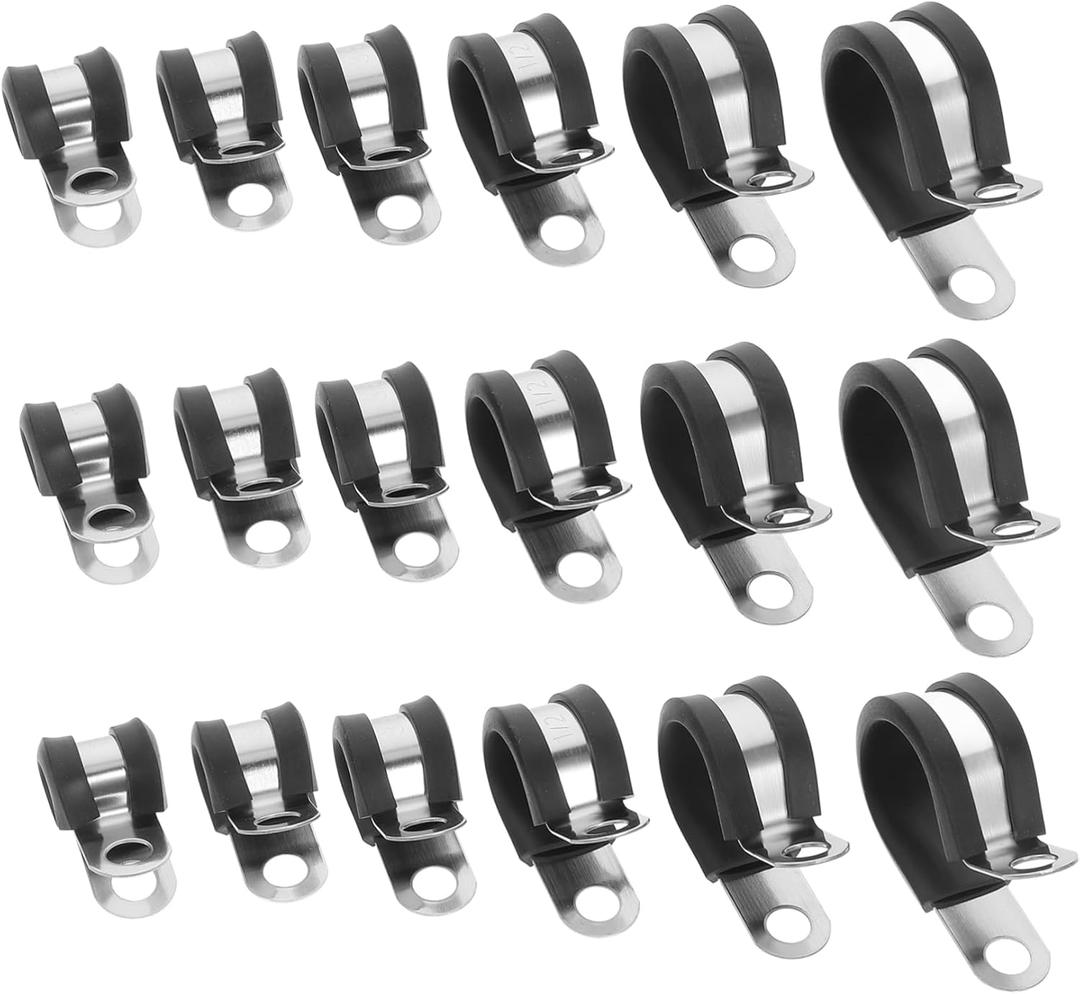 Cabilock 6 Size Variety 304 Stainless Steel Clamps Wire Clamp Tool for Secure Tube Wire Home Industrial