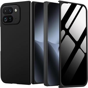 Case for Pixel 10 Pro Fold with Privacy Screen Protector,Ultra Thin Shockproof Scratch Resistant Bumper Cover Protective Phone case for Google Pixel 10 Pro Fold 2025,Black