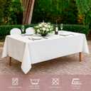 10 Pack 90 x 132 Inch White Rectangle Tablecloth, Polyester Fabric Washable Table Cloth for Home, Party, Wedding or Restaurant Use.