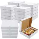 Watersay 25 Pack Half Pan Corrugated Catering Box 13'' x 10-7/8'' x 3'' White Secure Stackable Food Delivery Container Bakery Cardboard Food Storage Boxes for Takeout