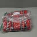 PurpleEssences Tartan Plaid Tablecloth - Water Resistant Wipeable Washable Checkered 60 x 120 Inch Table Cloth for Outdoor Picnic Dining - Christmas Holiday Winter - Red and Green