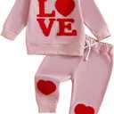 Toddler Baby Boy Girl St Patricks Outfit Shamrock Sweatshirt Pant Sets Cute Little Kids Saint Patrick's Day Gifts (12-18 Months, Pink)