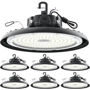 High Bay Lights LED UFO Light 240W LED Shop Lights 6000K IP65 Commercial Bay Lighting Fixture 43200 LM Super Bright, 5ft Cable Plug & Play for Warehouse Factory Garage Workshop Barn 6 Pack