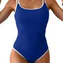 Aidonger One Piece Swimsuit for Women Tummy Control Slimming Bathing Suit Color Block Swim Suit Swimwear, Size S