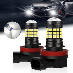 NHHEO H11/H8/H16 LED Light Bulbs H9 6500K Xenon White 42SMD 3030 Chips Fog Lamps/DRL, 360-degree Super Bright Plug-N-Play Halogen Replacement(2Pcs)