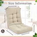 Juexica 4 Sets Outdoor Patio Chair Cushions Seat High Back Tufted Pillow Replacement Rocking Chair Cushions Pads for Patio Summer Seasonal Indoor Home Office(Beige), 17 x 17 Inch