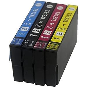 Remanufactured Ink Cartridge Replacement for 812 812XL for WF-7820 WF-7840 EC-C7000 (4 Pack)