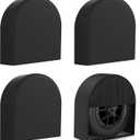 eletecpro RV Tire Covers 4 Pack, Waterproof Wheel Covers with Tough 600D Oxford Fabric, UV Protective Accessories for Trailer, SUV, Truck, Camper, Universal Fit 29-32 Inch Tire Diameters, Black