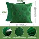 St Patricks Day Embroidery Decorative Throw Pillow Covers 18 x 18 Set of 2, Lucky Shamrock Clover Tufted Porch Outdoor Home Decor, Irish Spring Plush Faux Fur Jacquard Sofa Couch Cushion Case (Green)