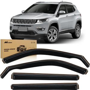 Nilight Vent Window Visors for Jeep Compass 2017 2018 2019 2020 2021 2022 2023 2024, in-Channel Rain Guards, Original Window Deflectors-4PCS (Compass 2017-2024)