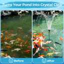 850GPH All-in-1 Pond Pump and Filter Kit for Ponds Up to 750 Gallons | High Flow Submersible Fountain Pump for Koi Ponds, Bird Baths & Water Features, 4-Layer Filters with 3 Spray Patterns -No LED