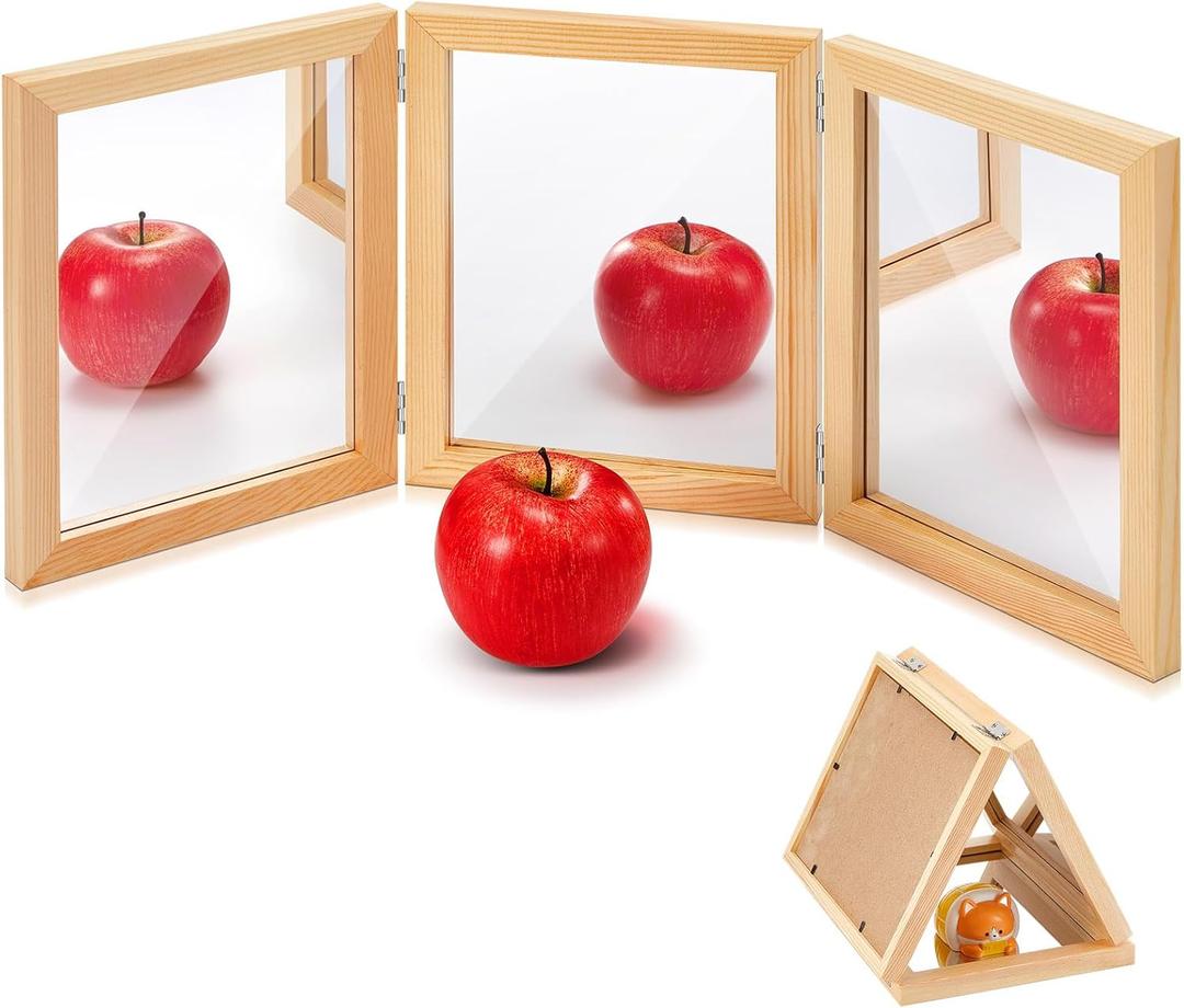 Threehoney Montessori Mirror Reggio Emilia Classroom Materials Education Foldable Safe Acrylic 3 Panels Unbreakable Mirror for Home School