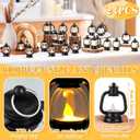 Ferraycle 24 Pcs Mini Lantern Decor 4 Inch Western Lantern Table Centerpiece Small Vintage Camping Hanging Lamp Ornaments Bulk for Cowboy Cowgirl Wedding Halloween Christmas (4 Inch,Black)