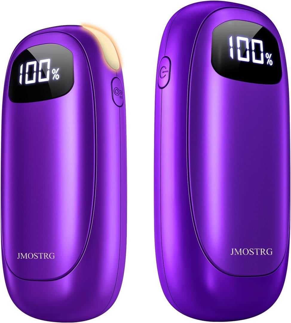 Hand Warmers Rechargeable 2 Pack, Electric Dual-Sided Heating with LED Display & Flashlight, Max 127, 13Hrs Long Lasting Pocket Heater for Raynauds, Hunting Essentials, Golf Gifts for Men Women