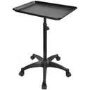 JOSTZHXIN Salon Rolling Tray, Premium Aluminum Tattoo Tray Rolling Cart, Height Adjustable Styling Tray, Service Storage Tray Trolley for Beauty Salon Clinic Spa (Black Upgrade)
