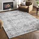 Area Rug 4x6 Washable Rug/Machine Washable Brown Vintage Traditional Floor Cover Foldable Thin Retro Style Indoor Distressed Non-Slip Carpet Bedroom Living Room Dressing Table (Green and Brown)