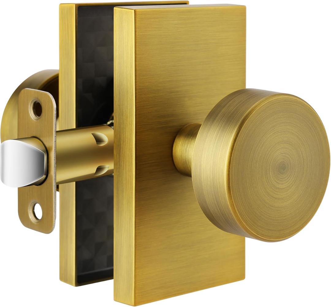 Passage Door Knobs Interior, Antique Brass Door Knobs for Closet, Antique Vintage Door Handles for Hall