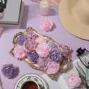 Thiccywoov 50 Pcs Artificial Flowers, 3.2 Inches Silk Rose Head Flowers Fake No Stem for Wedding Bridal Bouquet Home Floral Decor DIY Centerpieces Arrangements Party Tables Decoration(Pink Purple)