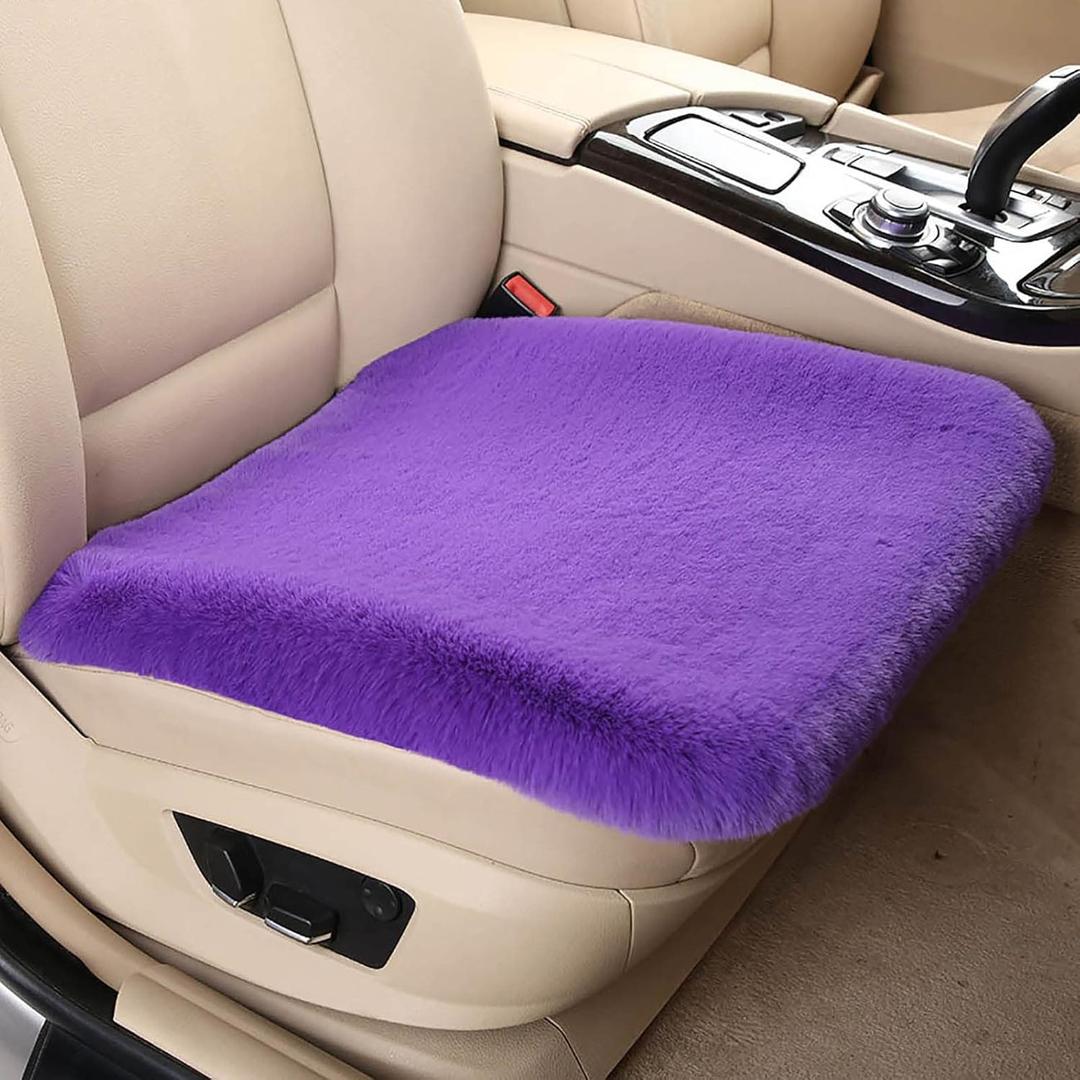 Fluffy Purple Car Seat Cushions for Driver Seat Comfortable Padded Front Seat Cover