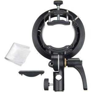 Godox S2 Speedlite S-Type Bracket Bowens Mount, for Godox V100 AD200Pro II V1Pro AD200Pro AD400Pro AD200 V860II TT685 TT600 TT350, Precise Tilt Control, Large Handle, Integrated Umbrella Mount