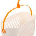 Gatuida Plastic Hanging Basket for Shower, Hanging Shower Caddy, Portable Storage Basket Kitchen Organizer with Hook for Bathroom Kitchen, 8.3 x 5.5 x 5.1 Inch (White)