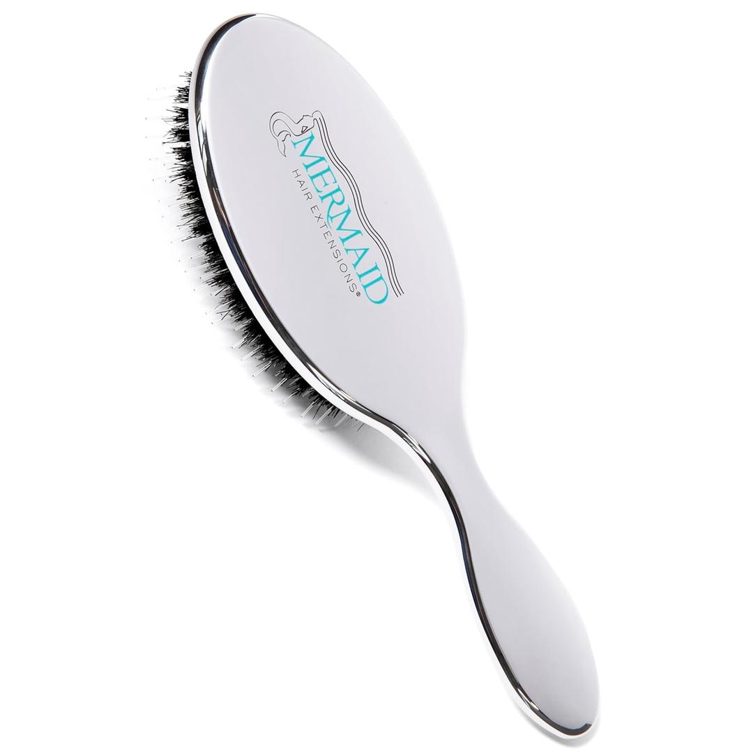 Boar Bristle Brush, Gentle Hair Extension and Wig Care with Natural Bristles for Smoothing Styling
