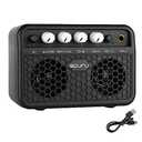 Caline Guitar Mini Amp, 5W Rechargeable Bluetooth Guitar Amplifier Combo for Desktop Practice, Dual Channel, with Headphone Jack, Black