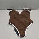 SUUKSESS Women Sexy Tummy Control One Piece Swimsuits High Cut Bathing Suit 2025 (Large, Brown)