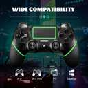Wireless Controller for Ps4 Controller Compatible with PS4/Slim/Pro/Windows PC,with Touchpad/Vibration/Built-in Speaker&3.5mm Headphone Jack/Six-axis Motion Control/USB-C Charging Cable,Black Green