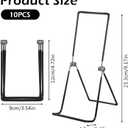 10 PCS Metal Book Stand, 9.17 Inch Adjustable Plate Display Stand Bulk Foldable Black Metal Easels Portable Stands for Books, Photo Frames, Vinyl Records, Paintings and Handicrafts-Black