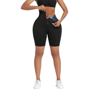 huiming Sauna Sweat Shorts for Women High Waisted stomach Waist Trainer Slimming Leggings Pants Body Shaper (2X-Large/3X-Large)