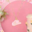 Tondiamo 12 Set Cowgirl Party Favors Cowgirl Hat Necklace Western Necklace for Women Galentine Jewelry Gift Bulk with Card and Bags