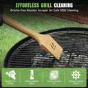 All-Natural Wooden Grill Scraper Tool 18" | Bristle-Free Grill Cleaner for Outdoor Grill | Eco-Friendly BBQ Cleaning Tool for Safe Grate Care