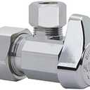 BrassCraft 1/2 in. x 3/8 in. 1/4-Turn Angle Valve, Chrome-Plated Brass, Globe Valve, 2-Port, 125 PSI Max Pressure, ASME A112.18.1, CSA B125.1 Listed, 3-Pack